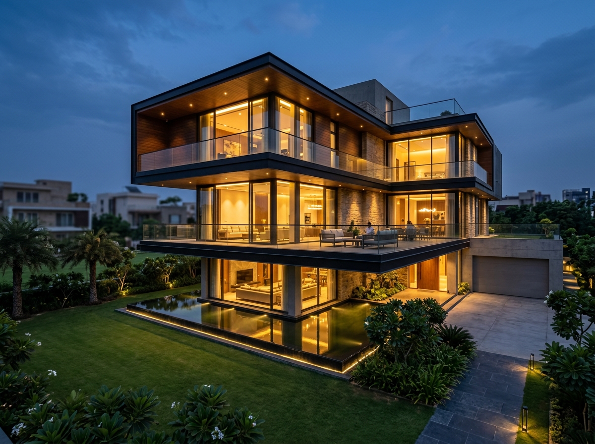 The Crest Villas architectural modern estate in Golf Course Extension Gurugram